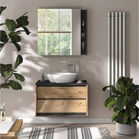 Zestaw mebli łazienkowych antracyt/artisan 80x45x50 edelin