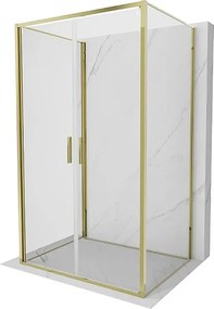 Mexen Exo-3S kabina prysznicowa 3-ścienna uchylna 110 x 85 cm, transparent, złota - 814-110-085-50-00-3S