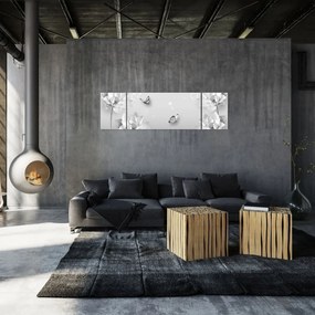 Obraz - Kwiatowy wzór z motylkami (170x50 cm)