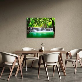Obraz na szkle wodospadu w Kanchanaburi, Tajlandia (70x50 cm)