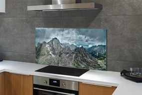 Panel szklany do Kuchni Surowe Skalne Szczyty