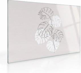 Obraz na szkle - Line art monstera N⁰3 (70x50 cm)