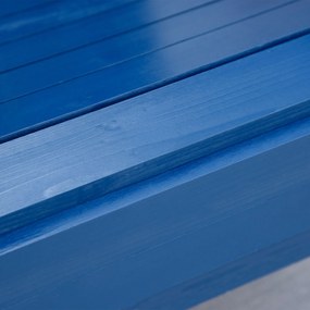 Outsunny krzesło ogrodowe Adirondack z uchwytem na kubek leżak ogrodowy krzesło balkonowe lite drewno kolor niebieski 97 x 72,5 x 93 cm