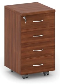 Szafka pod biurko na kółkach MIRELLI, 400 x 480 x 650 mm, orzech