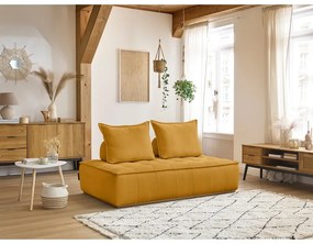 Musztardowa sofa z materiału bouclé 175 cm Elisa – Bobochic Paris