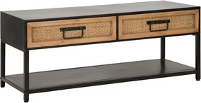 Czarno-naturalna metalowa szafka pod TV 95x38x38 cm Hanoi – Mauro Ferretti