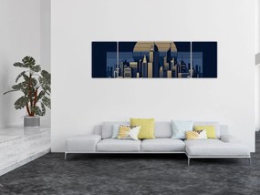 Obraz – Geometryczne miasto (170x50 cm)