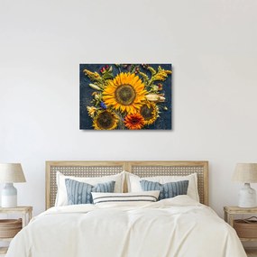 Obraz na szkle - Jesienne kwiaty (70x50 cm)