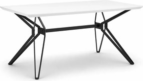 THERESE – nowoczesny stół prostokątny do jadalni i salonu, 160 x 90 cm z lakierowanym blatem MDF i stalowymi nogami