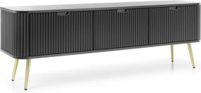 ZURI Szafka RTV-168 czarna | złote nogi