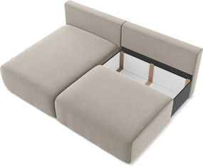 Szarobrązowy aksamitny rozkładany/ze schowkiem narożnik (lewostronny/z szezlongiem) Kalena – Makamii