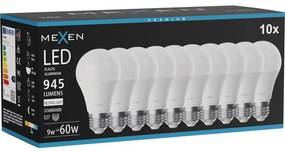 Mexen Nova 10x żarówka LED E27, A60, 9W, Neutralna - 4000K, 945 lm - L100-E27-0940-01x10
