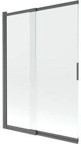 Mexen Fox parawan nawannowy 2-skrzydłowy przesuwny 120 x 150 cm, transparent, gun gray szczotkowany - 891-120-002-66-00