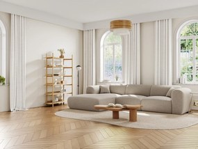 Kanapa narożna lewostronna dużych rozmiarów z beżową tkaniną melanż - POGNI marki Maison Céphy