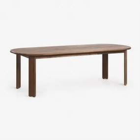 Owalny Stół Ogrodowy Z Drewna Akacjowego Uleno Ciemny Akacjowy Brąz & 240 X 100 Cm - Sklum