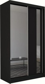 Szafa Przesuwna GRAZIA 150 cm z Lustrem Szafa Dwudrzwiowa Czarna