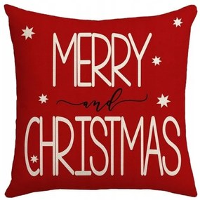 Świąteczna poszewka na poduszkę MERRY CHRISTMAS 45x45 cm, czerwona