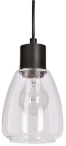 Czarna lampa wisząca ze szklanym kloszem ø 12 cm Moldo – Candellux Lighting