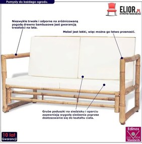 Bambusowa sofa ogrodowa Belta - brązowa