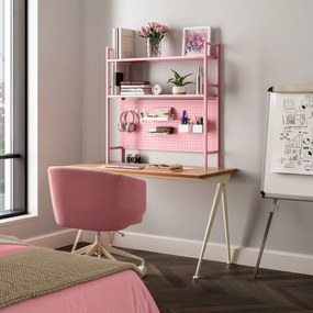 Metalowa nadstawka na biurko WENDY, 1150 x 980 x 220 mm, różowa