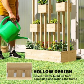 Outsunny Podwyższona grządka z kratownicą, drewniana skrzynia na rośliny, 90 x 45 x 170 cm | Aosom PL