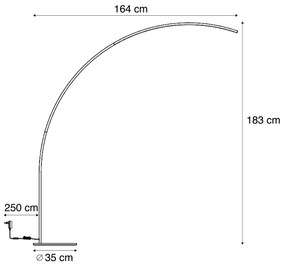 Luk Nowoczesna lampa łukowa czarna z diodą LED i ściemniaczem dotykowym - Arlow Nowoczesny Oswietlenie wewnetrzne