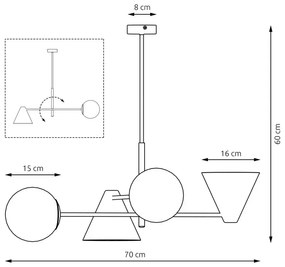 Czarna lampa sufitowa w stylu loftowym - D140-Vilox