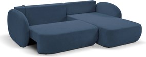 Masseno Narożnik AMICO z funkcją spania i pojemnikiem na pościel Narozniki L, Rozkładana sofa - Granatowy, ARAGON 79
