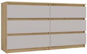 Stylowa komoda z szufladami kaszmir + dąb artisan K9-K20