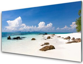Panel Szklany do Kuchni Piaszczysta Zatoka Marzeń
