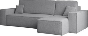 Narożnik z funkcją spania i pojemnikiem, Sofa w kształcie L, BEST L, tkanina Abriamo, Szary, Prawy