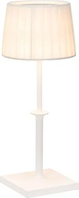 Lampa stołowa Poldina Classic Zafferano LED z funkcją ściemniania dotykowego i akumulatorem – elegancki, bezprzewodowy design, kolor biały