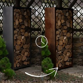 Stora Drewutnia ogrodowa 180 x 90 x 40 cm, corten CORGARDEN 1034