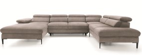 Masseno Narożnik MESTO z funkcją spania i pojemnikiem na pościel Narozniki U, Rozkładana sofa - Brązowy, VOGUE 04