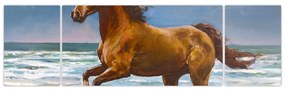 Obraz konia na plaży (170x50 cm)