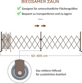 Outsunny OGRODZENIE HARMONIJKOWE 405 cm w biurowcu, ogrodzenie na private event | Aosom PL