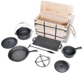 Zestaw 9 naczyń żeliwnych do grillowania M6-S58