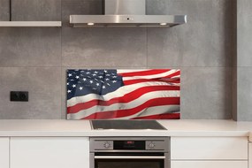 Szkło do Kuchni na Ścianę Flaga USA w Detalu
