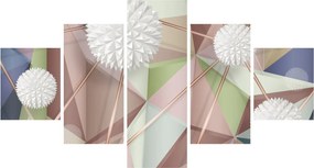 Obraz - Abstrakcja 3D w pastelowych kolorach (125x70 cm)