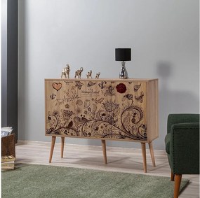 Komoda – 120 x 90 x 36 cm – Dąb Sonoma – Melamina