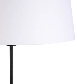 Lampa podłogowa regulowana czarna klosz lniany biały 45cm - Parte Nowoczesny Oswietlenie wewnetrzne