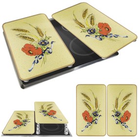 Płyty ochronne na kuchenkę FLOWERS, 2 sztuki, szklane