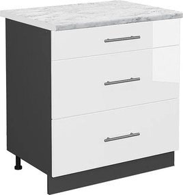 Szafka dolna do kuchni biały wysoki połysk 80x60x82 fame-line