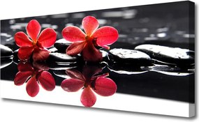 Obraz canvas na ścianę Równowaga Zen: Kwiat i Kamień