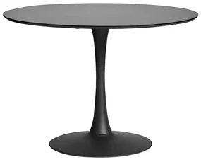 Okrągły czarny stół do jadalni Marckeric Oda, ⌀ 110 cm