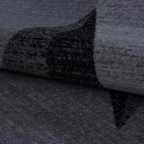 Dywan nowoczesny Plus Gwiazda szaro-czarny 80 cm x 300 cm
