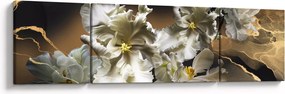 Obraz - Orchidea kwiaty na marmurowym tle (170x50 cm)