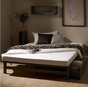 Łóżko 140x200 cm szare Paleta