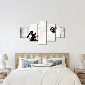 Obraz - Rysunek telefonu w stylu Banksy (125x70 cm)