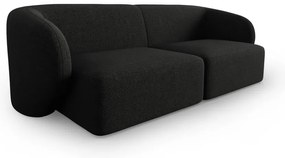Czarna sofa z tkaniny szenilowej 188 cm Paolo – Milo Casa